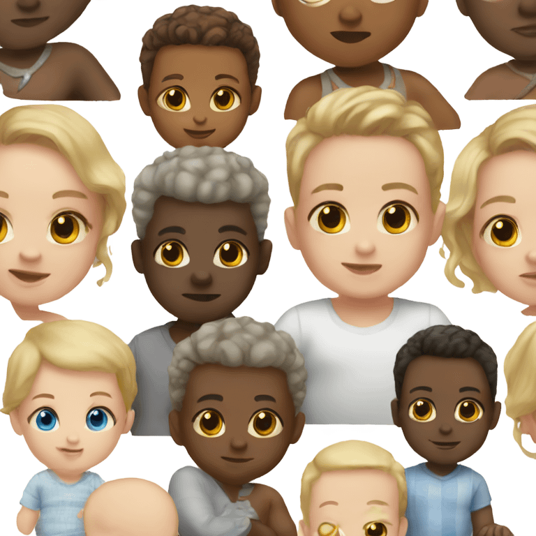 African American and white interracial baby boy  emoji