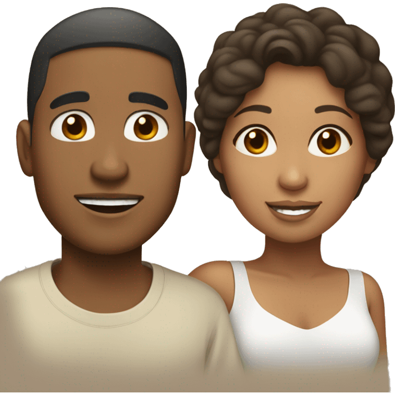 Light skin Filipino Man and Brown Skin Haitian Woman Couple  emoji