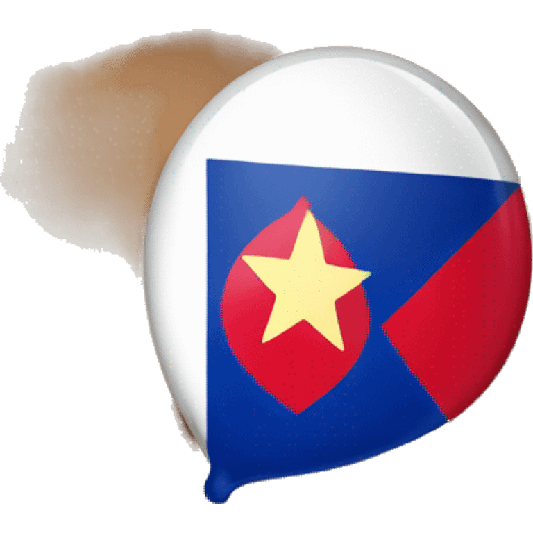 Emoji de carita con una bandera dominicana en los ojos emoji