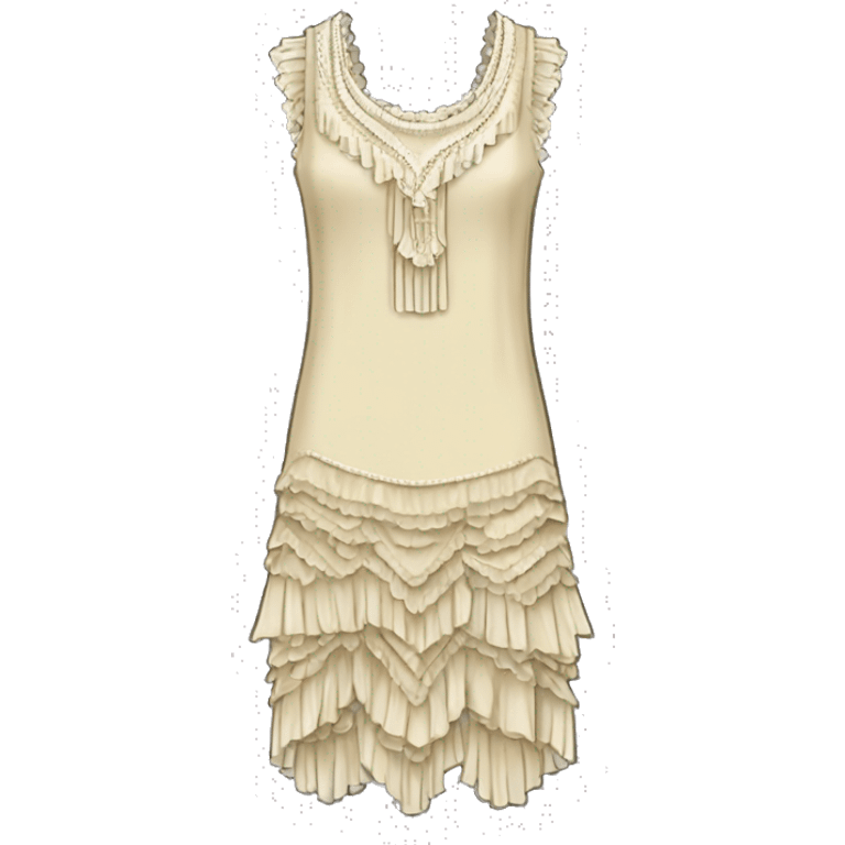 1920s frilly drop waist flapper dress  emoji