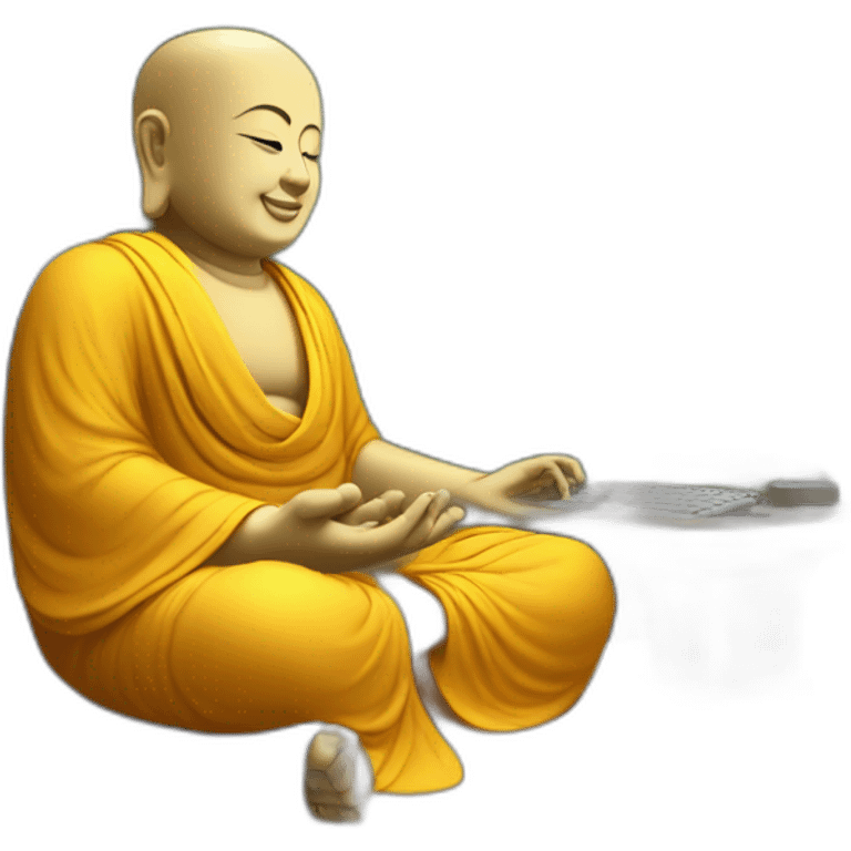 Buddha uses computer emoji