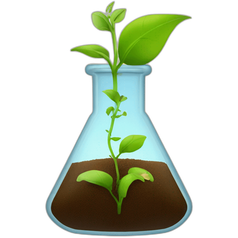 Erlenmeyer flask with plant growing out of it emoji