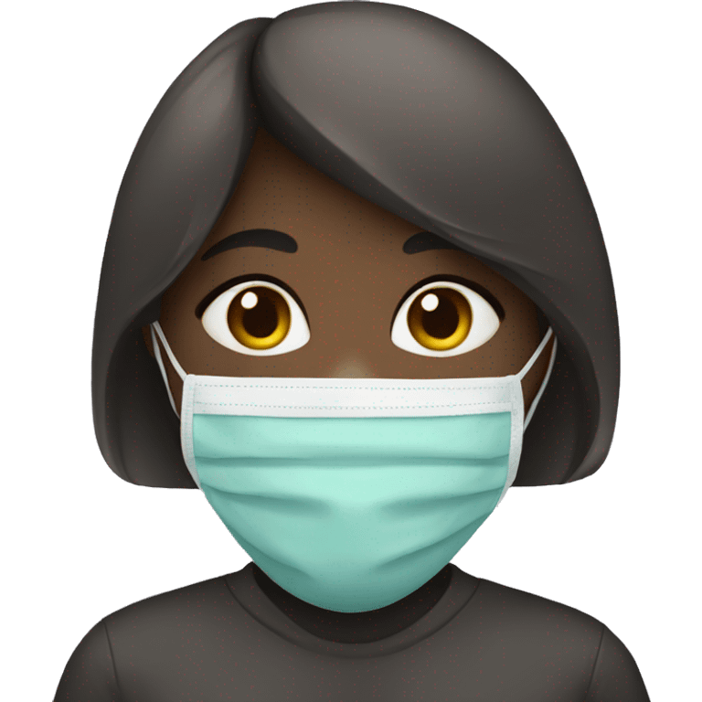 A sick girl have mask  emoji