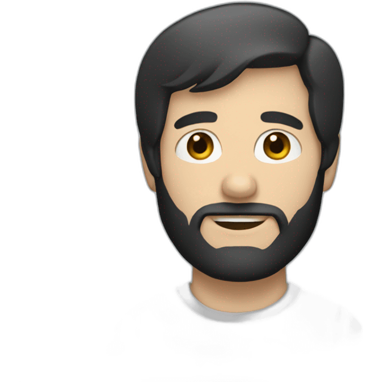 white man with short black hair and a beard emoji