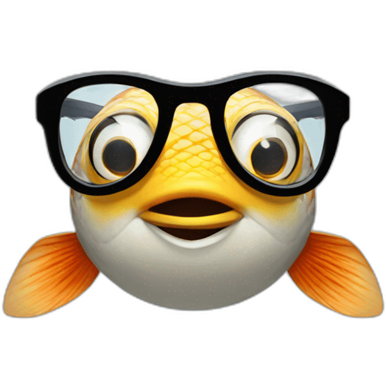 fish wearing prescription glasses emoji