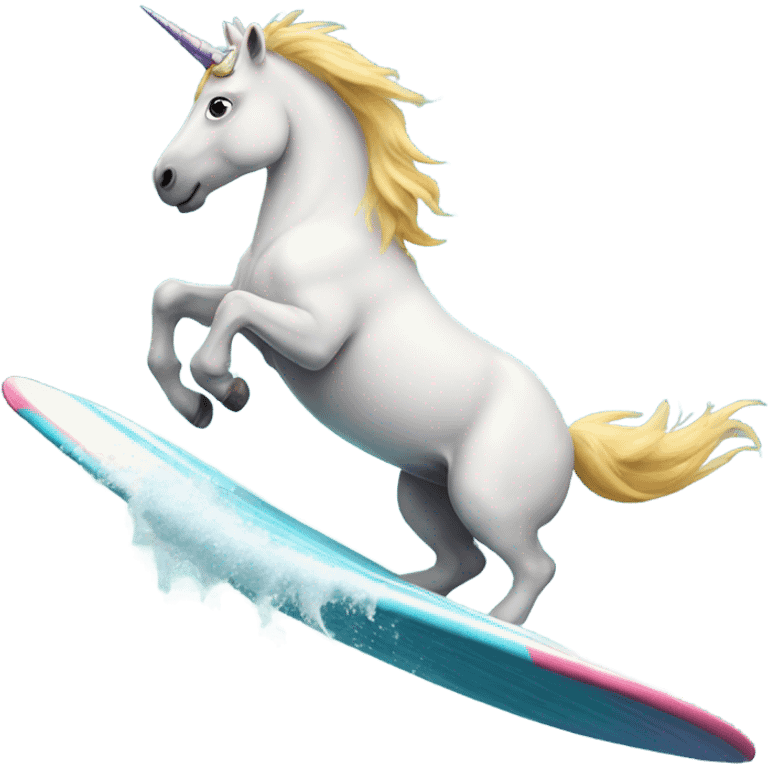 Unicorn surfing emoji