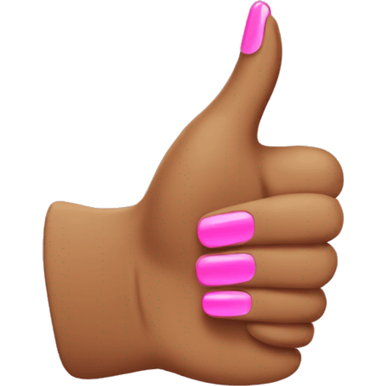 Thumbs up with pink acrylic nails  emoji