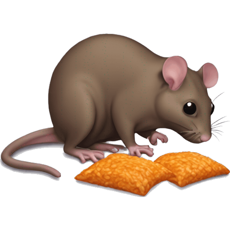 A brown mexican rat eating takis emoji