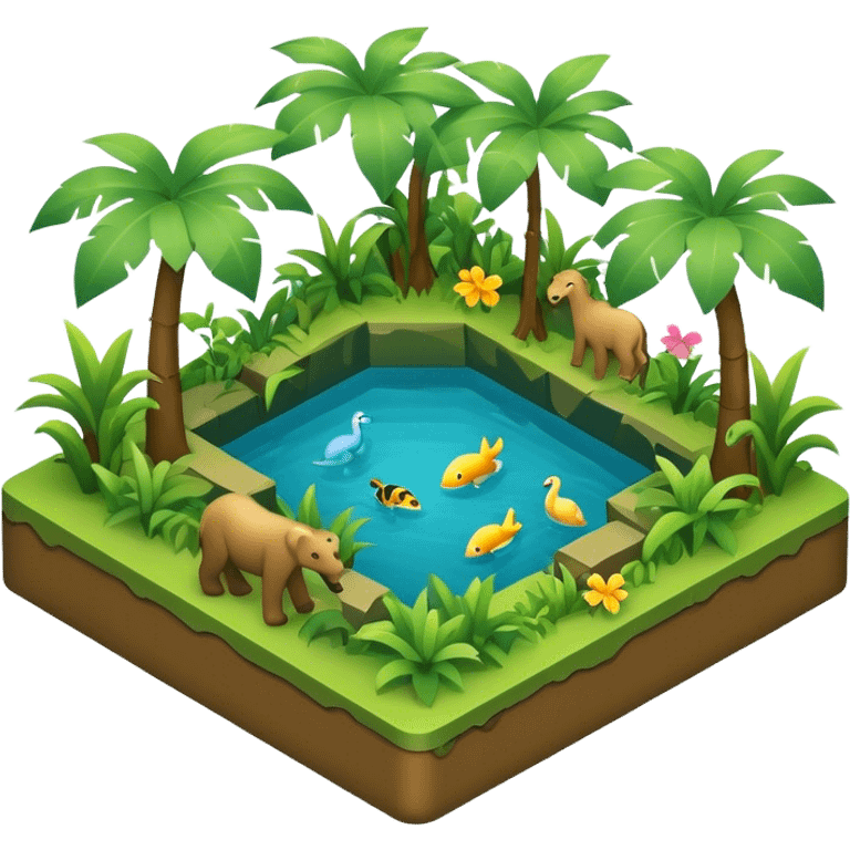 3d-isometric- jungle emoji