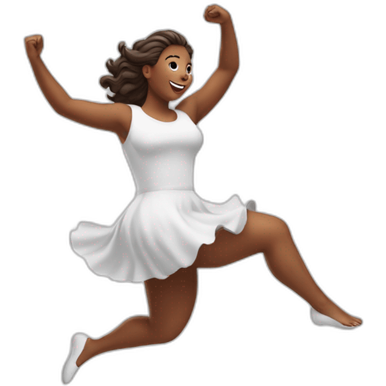 curvy beauty jumping white emoji