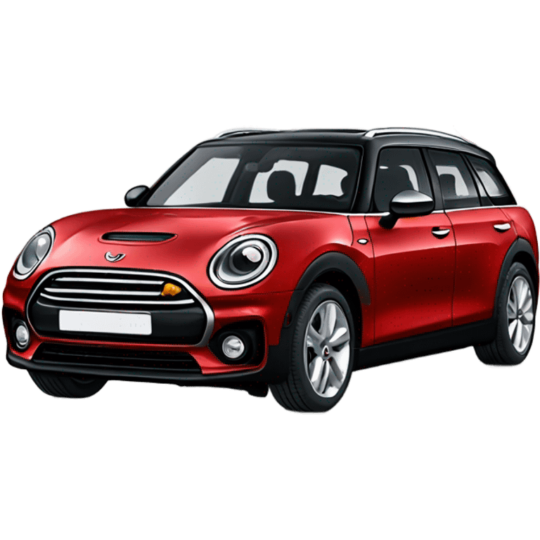 Red Mini Cooper Clubman with lots of Christmas decorations emoji