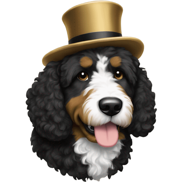 Bernedoodle with purdue hat emoji