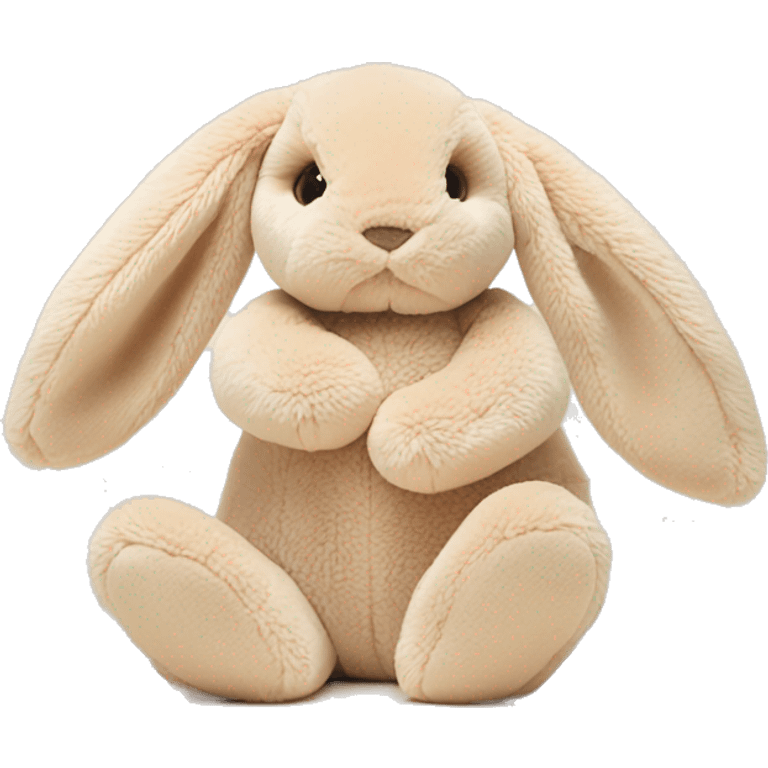 Cute soft beige bunny cuddle from jellycat emoji