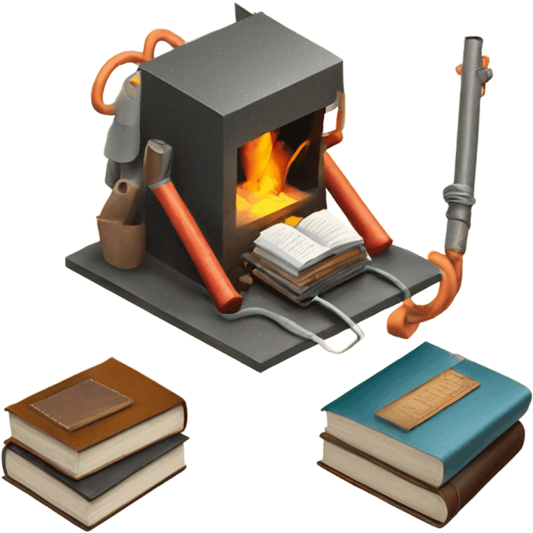 isometric thicks BOOKs with welder, leather emoji