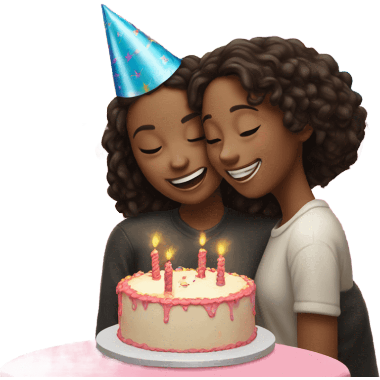 Birthday hug friend girls  emoji