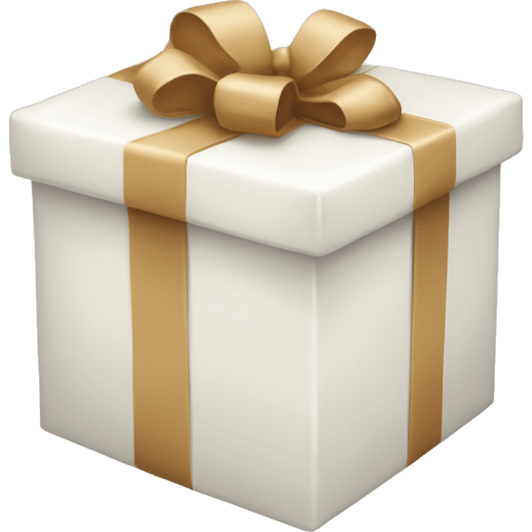 white present box with beige bow emoji