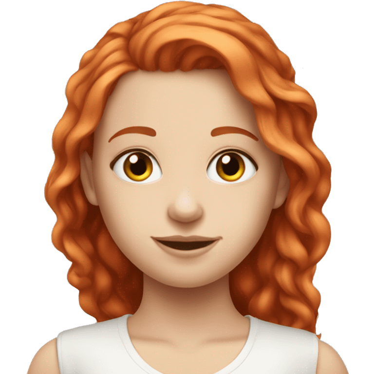 Beautiful pale red haired girl one  emoji