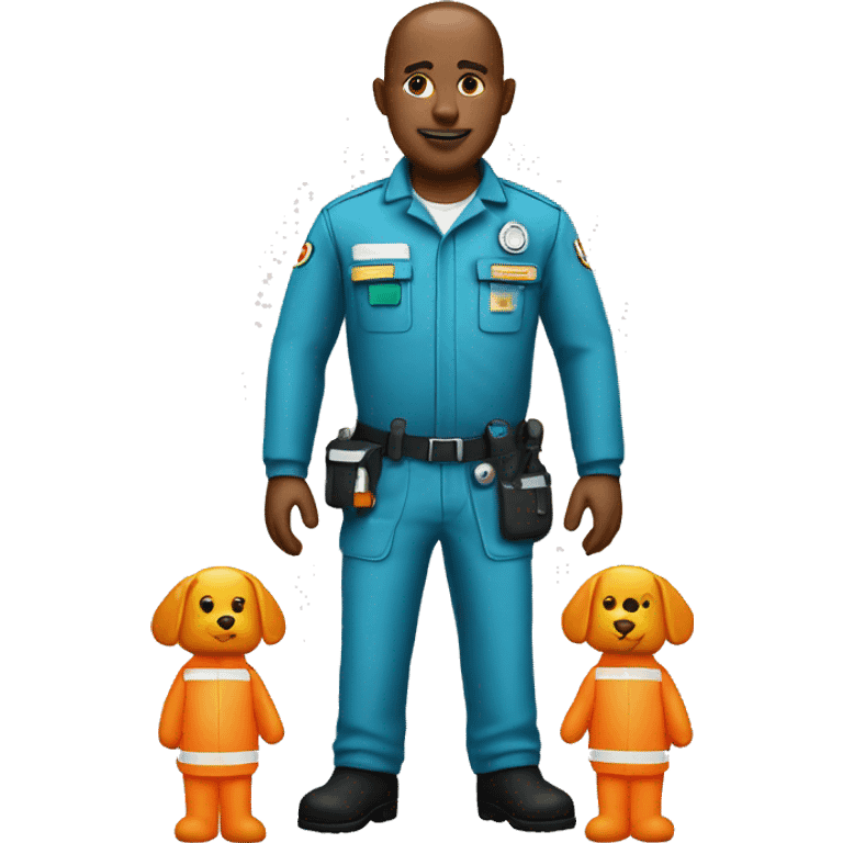 paramedic in orange reflective uniform emoji