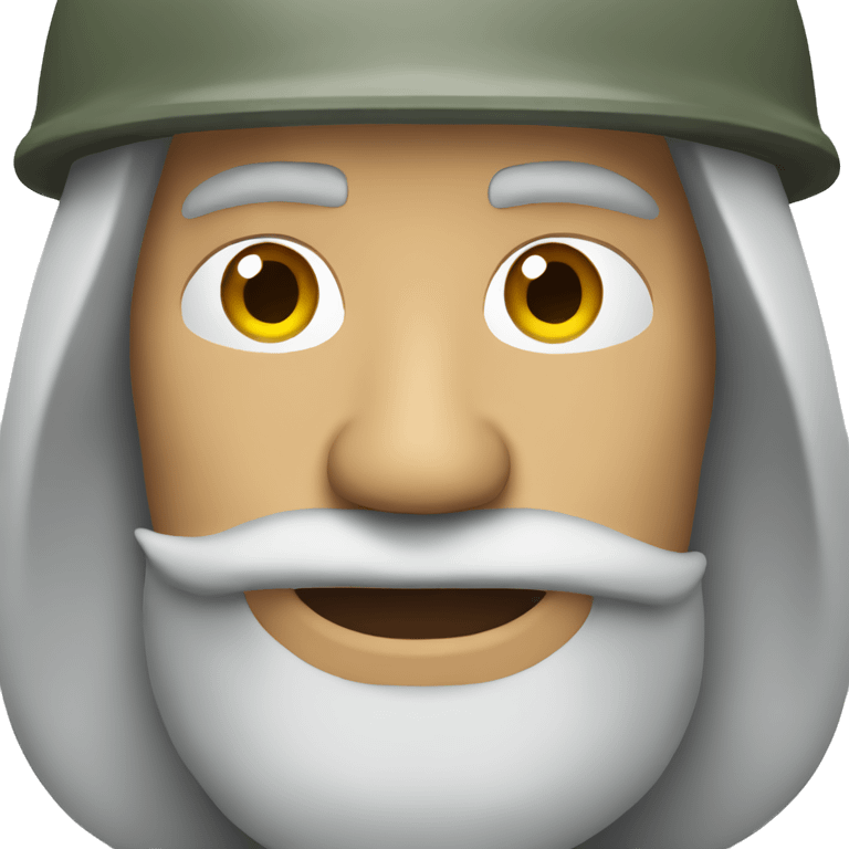 Grey beard man in a military helmet emoji