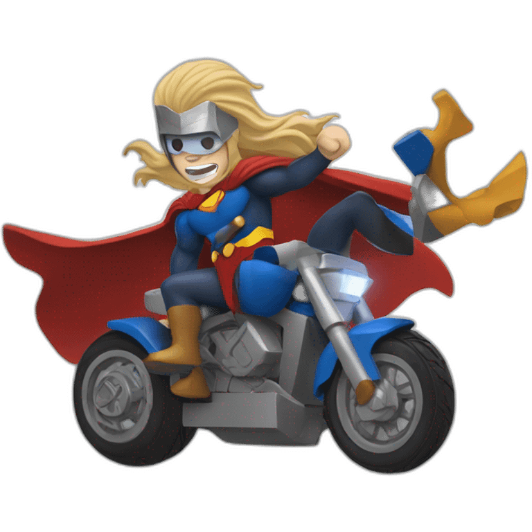 Thor riding superman emoji