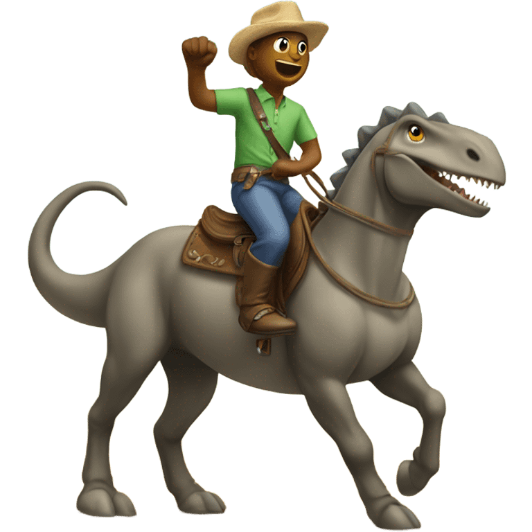 dinosoar riding a horse emoji