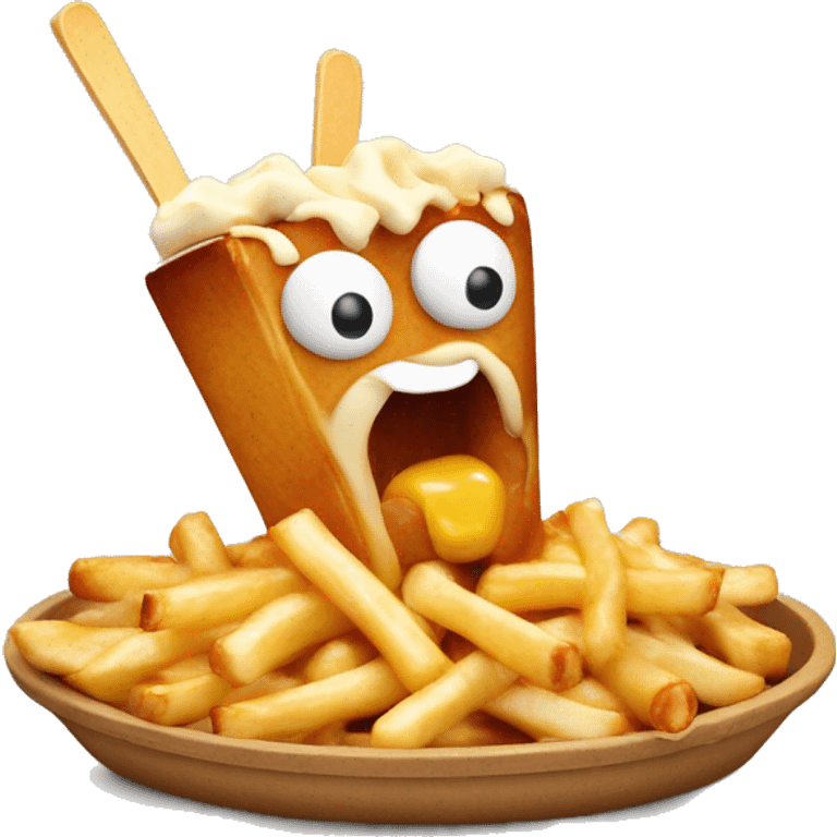 Poutine qui mange une poutine emoji