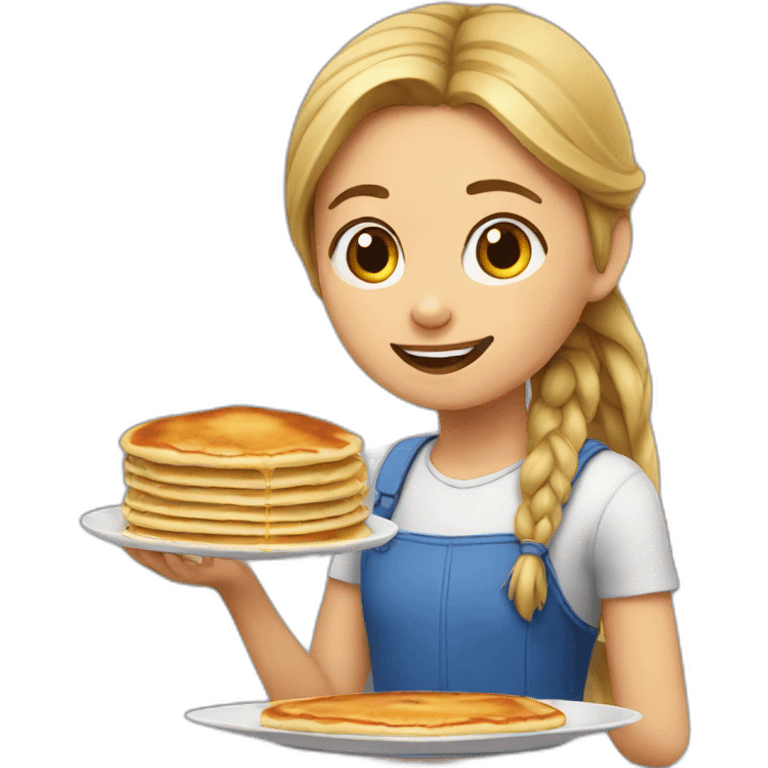 Girl eat pancake emoji