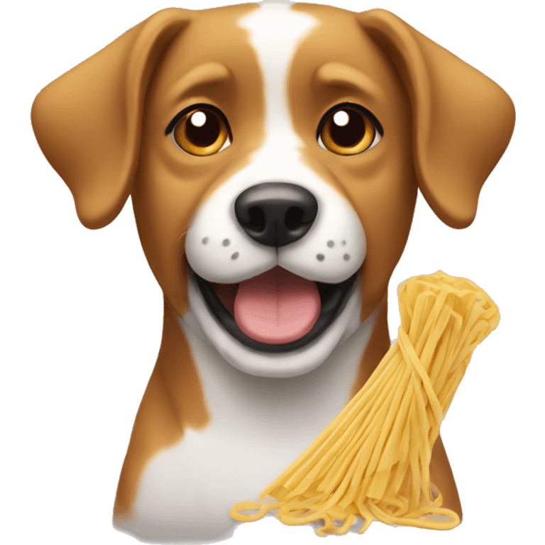 Dog with noodles  emoji