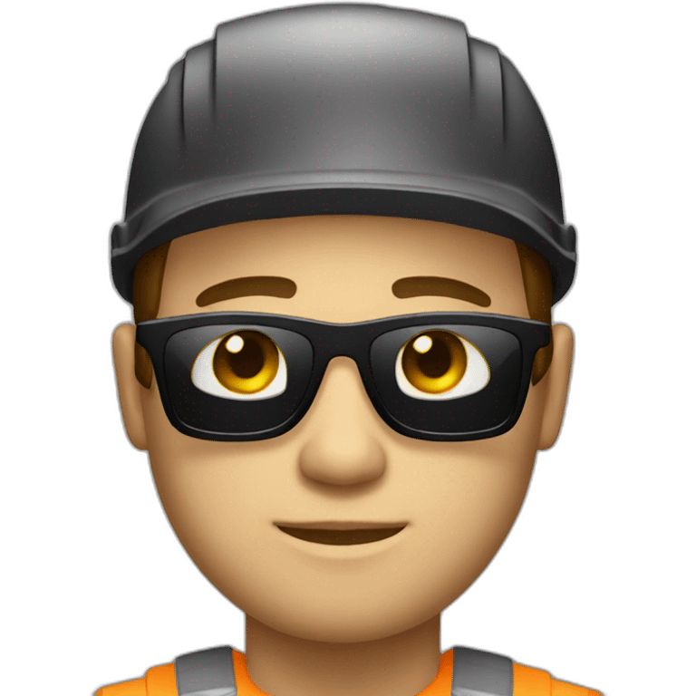 Builder with black sunglasses with light skin  emoji