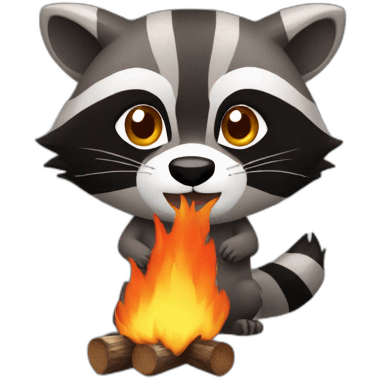 raccoon fire emoji