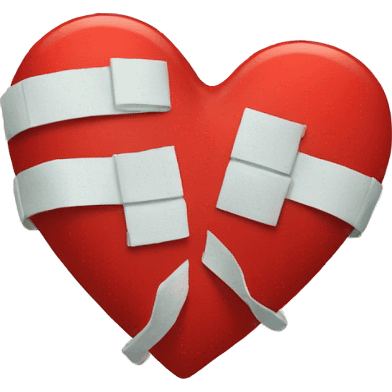 broken red heart with bandages around it emoji