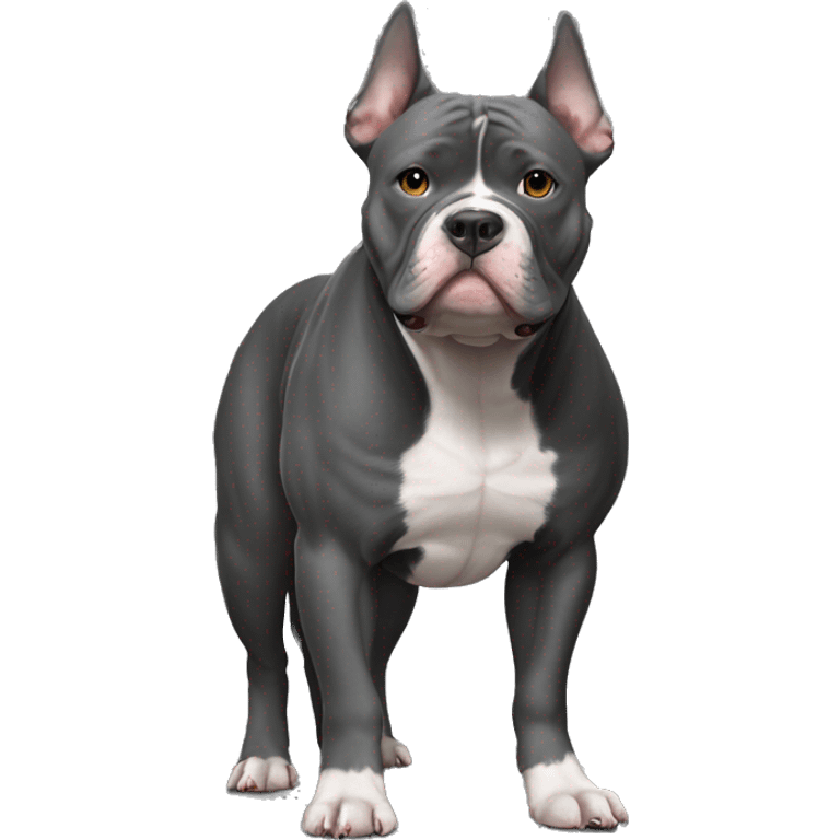 dark gray American Bully full length with erect ears emoji