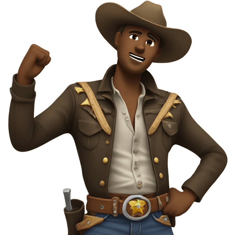 Dancing cowboy ready to go to war ￼ emoji