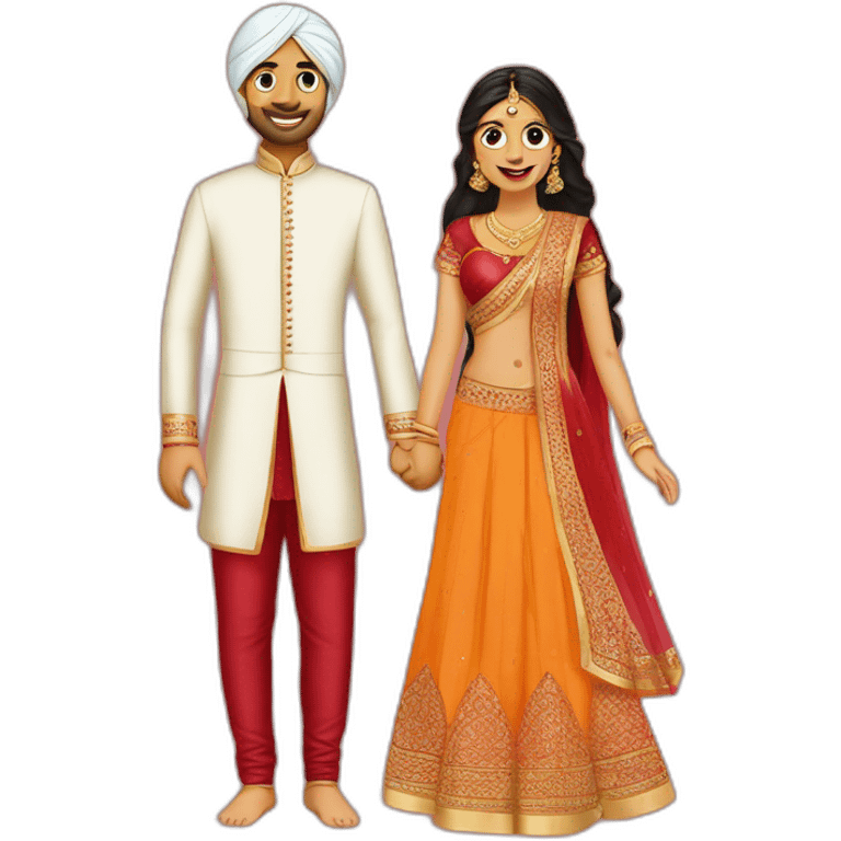 indian sangeet bride and groom emoji