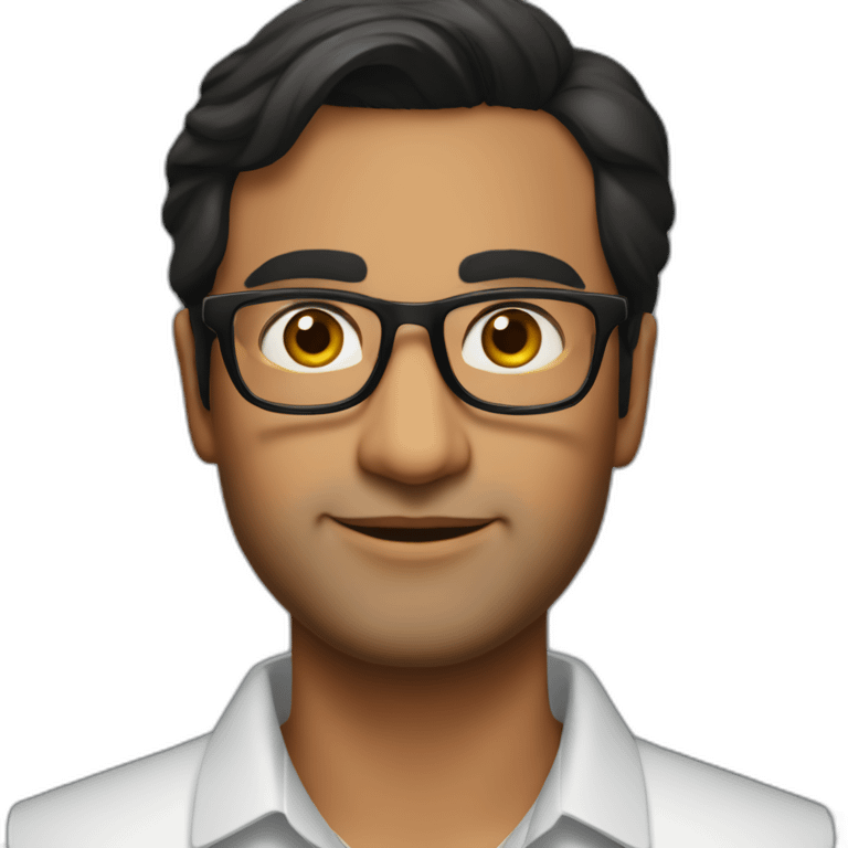 arnab sen - a handsome dark haired light skinned indian man who wears glasses and is clean shaven emoji