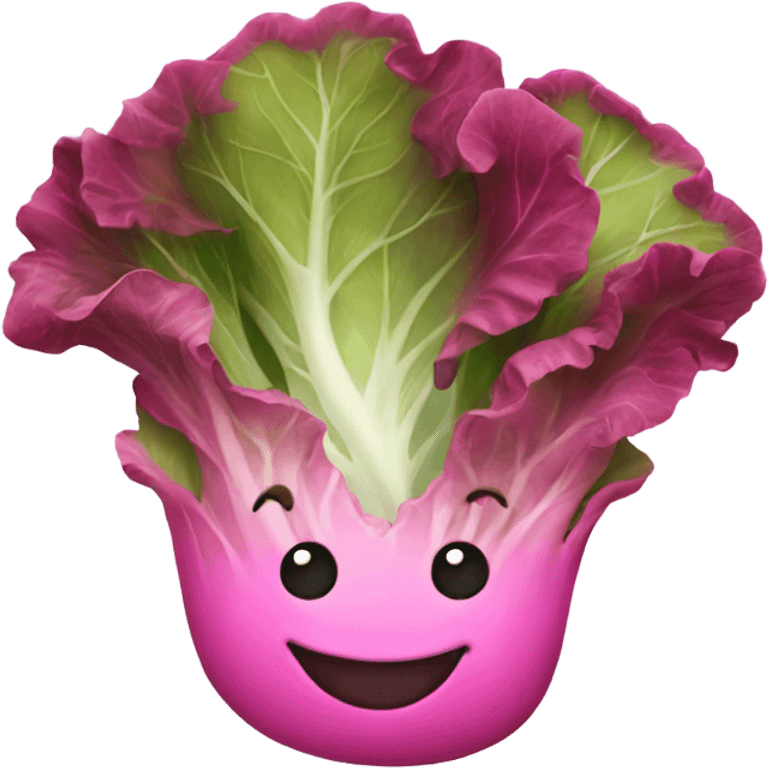 pink lettuce smiling emoji