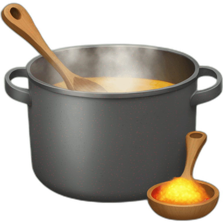 upside down cooking pot hitting game wooden spoon emoji