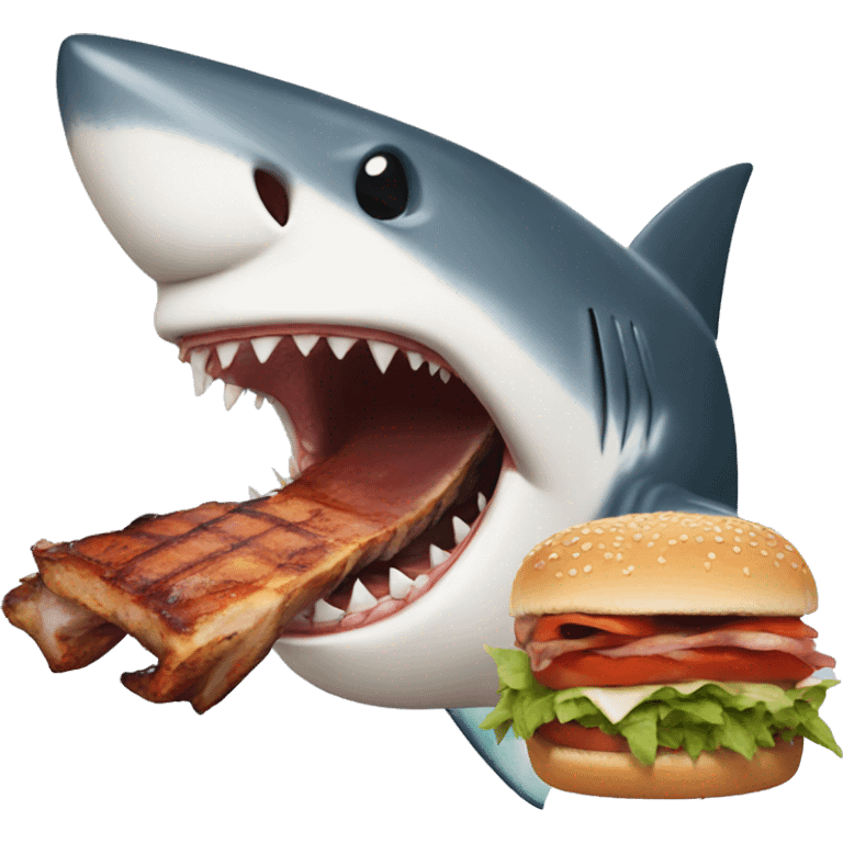 Shark eating bbq emoji