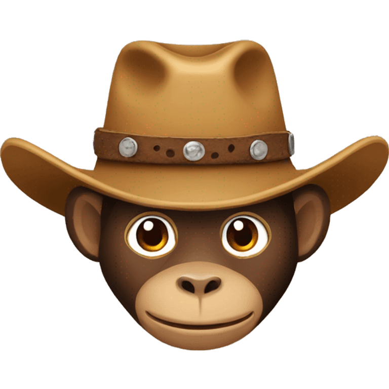 cowboy hat on a monkey emoji