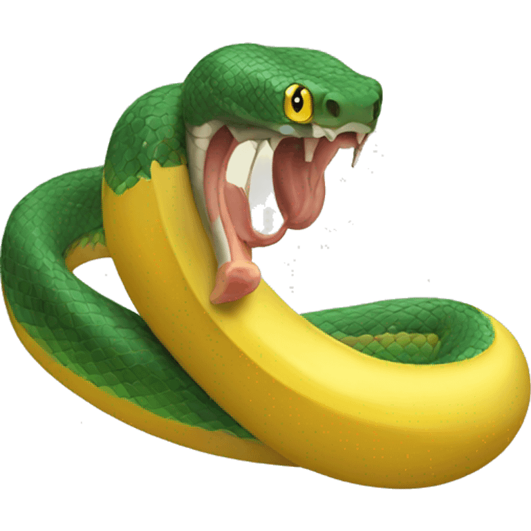 A snake eating a banana  emoji