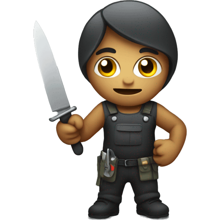 An Emoticon Holding a Knife emoji