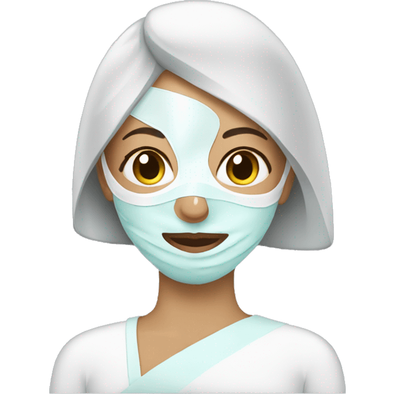 Woman wearing spa mask emoji