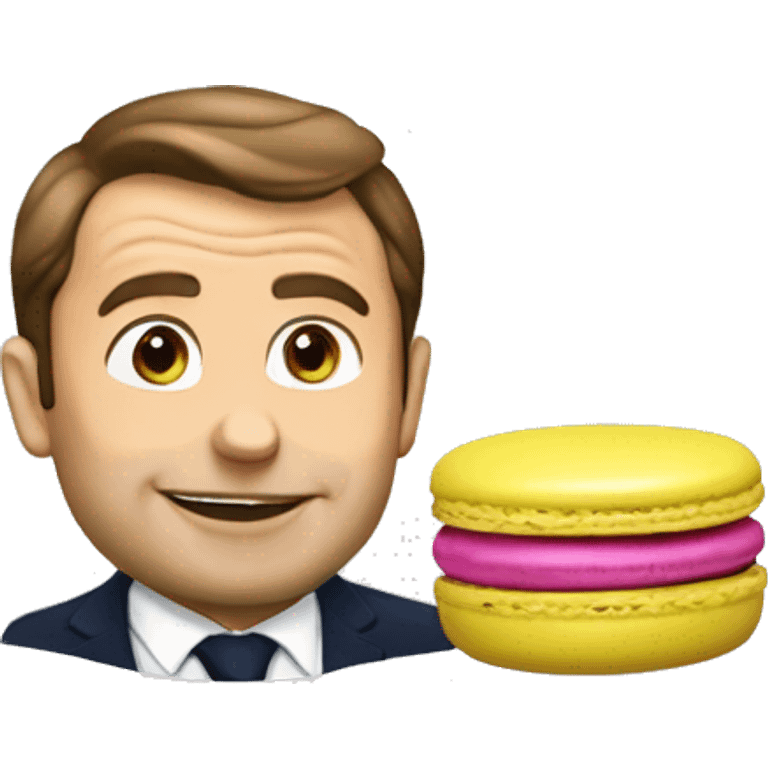 Macron qui mange un macaron emoji