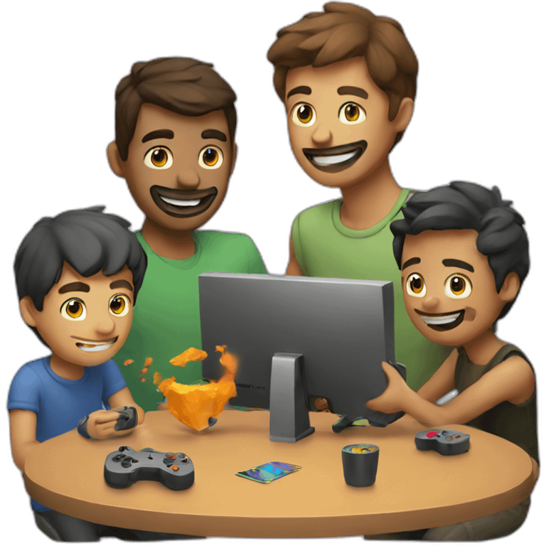 Man gaming with friends emoji