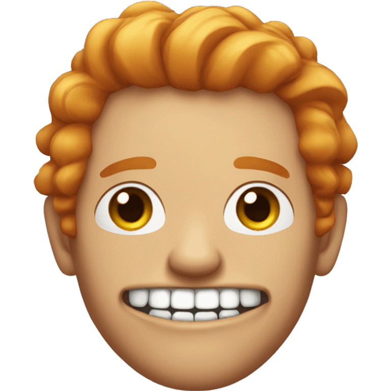 man with massive teeth, eyes wide apart and ginger bright hair emoji