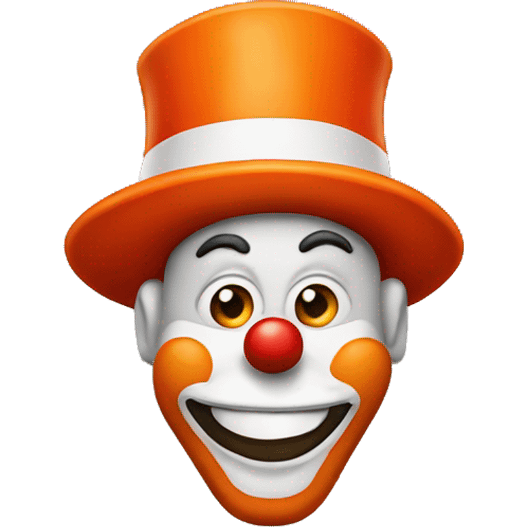 Orange clown emoji wearing a red hat emoji