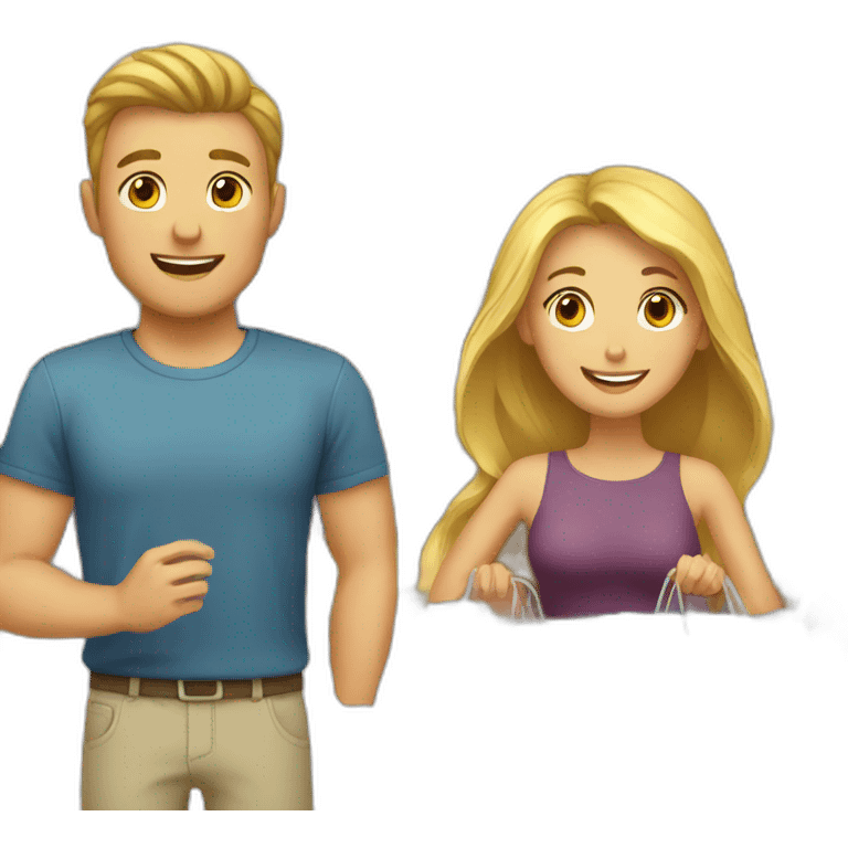 white couple shopping together emoji