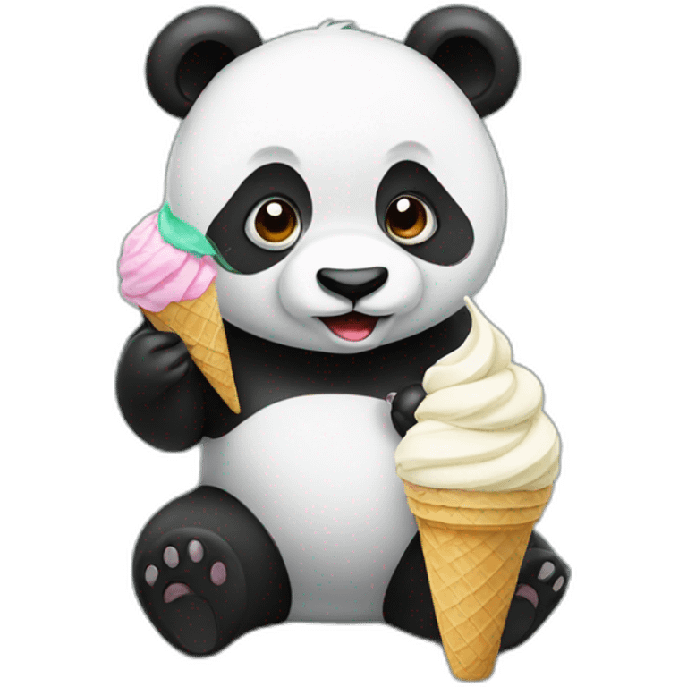 Panda eating ice cream emoji