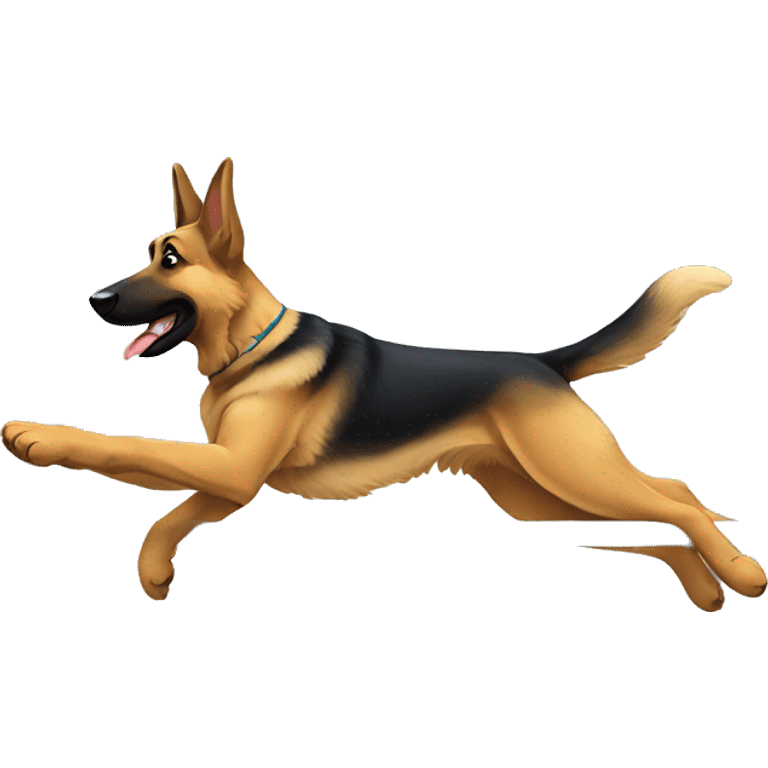 German shepherd doing agility emoji