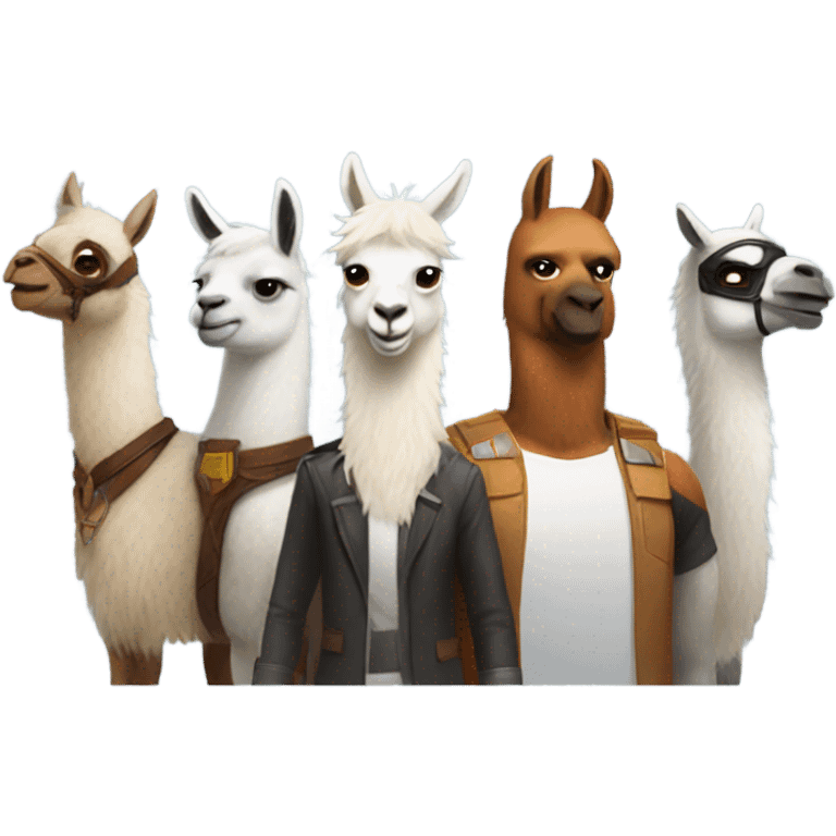 Marvel crew as llamas emoji